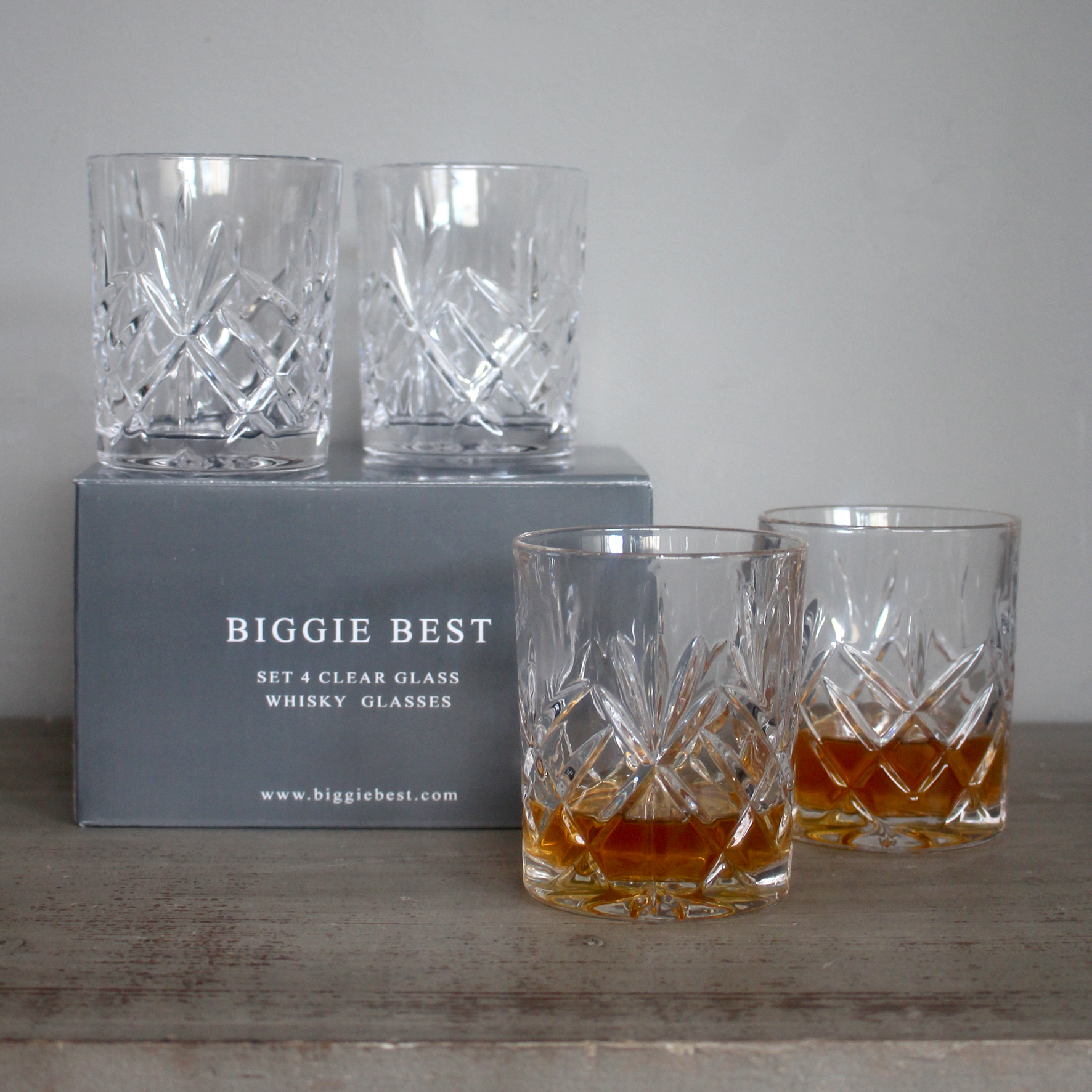 DUBLIN CUT Set of 4 Whiskey Glasses
